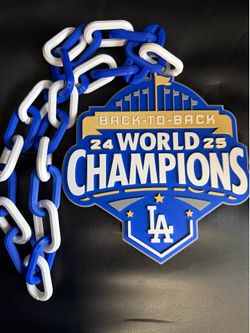 LA Baseball Back-to-Back Champions Inspired 3D Printed Large Hype Chain Medallion (42” Chain)