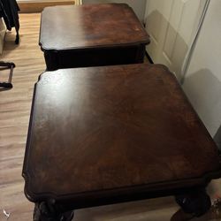 Beautiful Pair Of Antique Large End Tables 