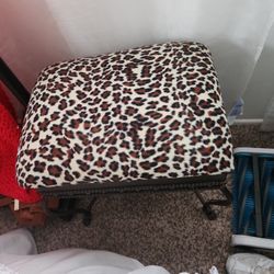 Leopard Print Foot Stool 