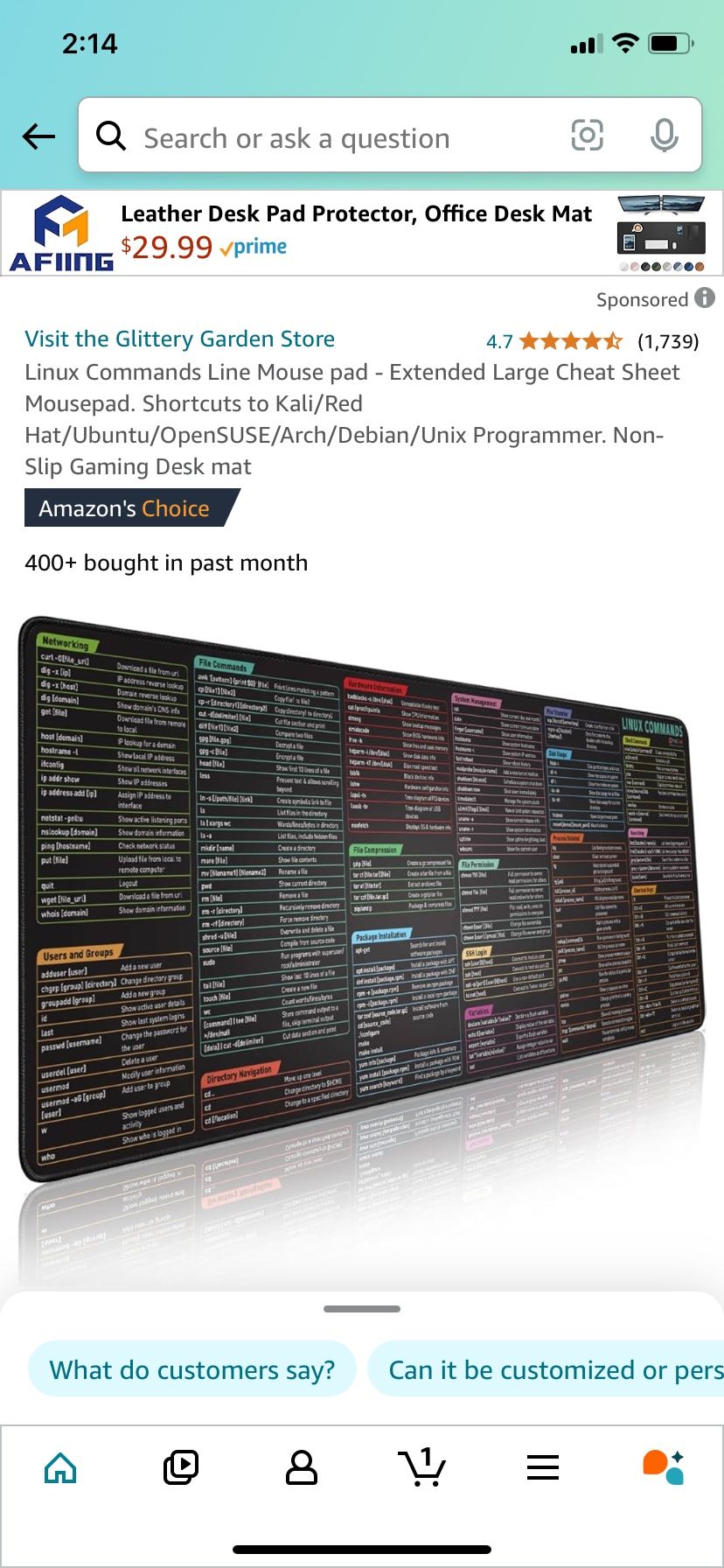 Mousepad/ Linux commands New