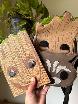 Groot & Rocket Raccoon Loungefly Backpack and Journal Set