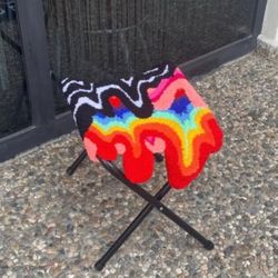 Psychedelic Tufted Chairs/Ottoman/Coffee Table