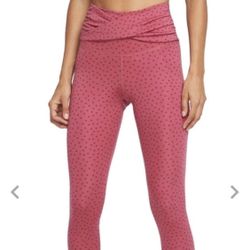 Nike Yoga Leggings Women's Pink Polka Dot size XS