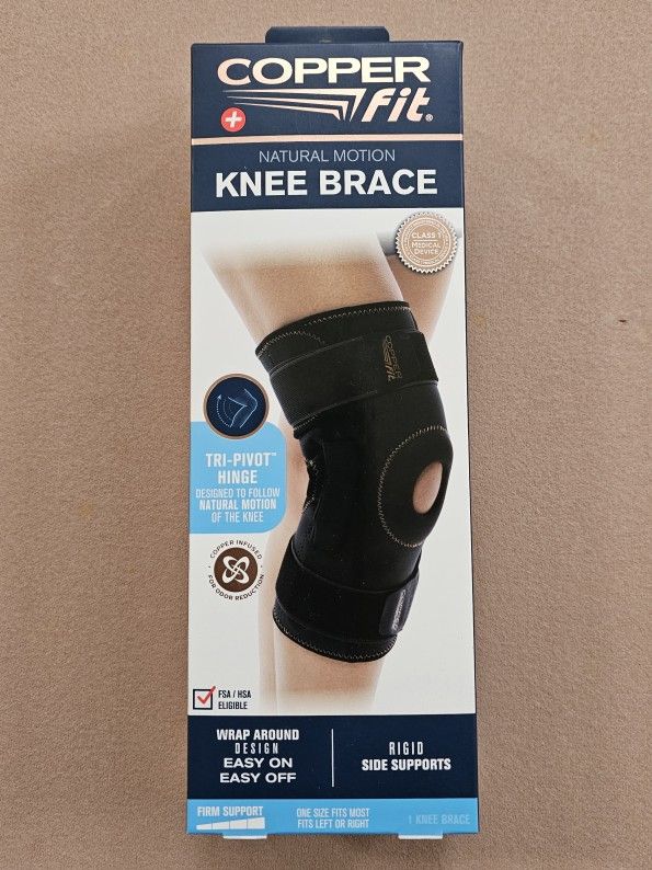 Copper Fit Natural Motion Knee Brace, Adjustable and Breathable, One Size Fits Most