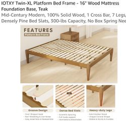 Twin XL Wood Bed Frame