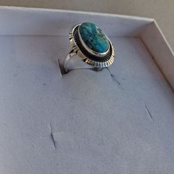 925 Sterling Silver Turquoise Ring .New 