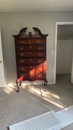 Stained tall, standup dresser