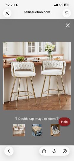 VECELO Bar Stools Set Of 2, Counter Height Bar Stools, 26 Inch Seat Barstools With Woven Back And Footrest For Kitchen Island Counter, White