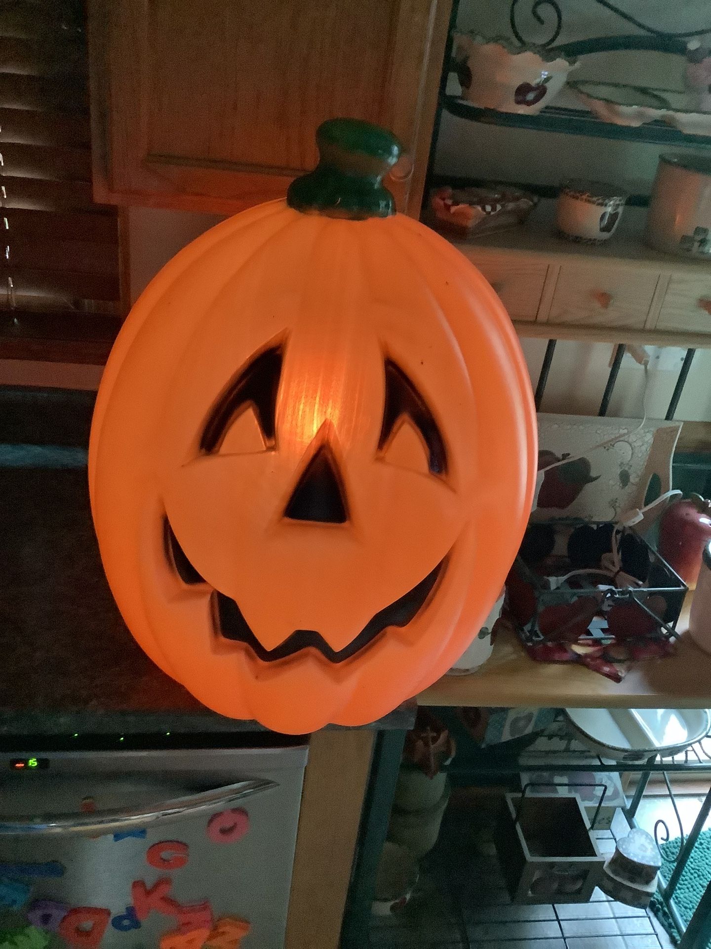Halloween is coming. Jack-O-Lantern vintage blow mold. 24” tall by 15” wide
