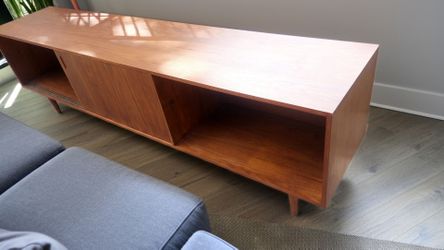 Mid-Century Modern Walnut TV Console Credenza