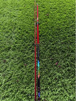 Power 2-Piece Fishing Rod Red/Black EVA Handle Unisex Adults Used