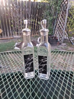 Pair of Oil and Vinegar bottles 16 Oz capacity