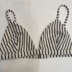 Hollister Black And White Stripe Bikini Top Only 