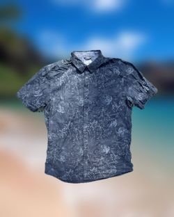 Only & Sons Blue Floral Button-Up Men’s Size XL Short Sleeve Shirt Slim Fit