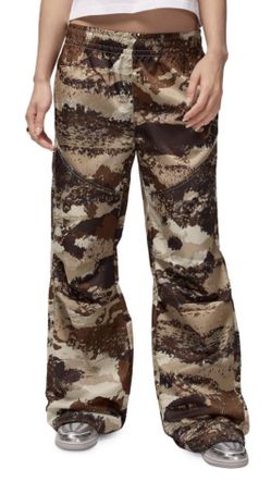 New Jordan Brooklyn Novelty Camo Womens Pants Sizes Loose Fit S, M, L, Xl (Khaki/Brown) 