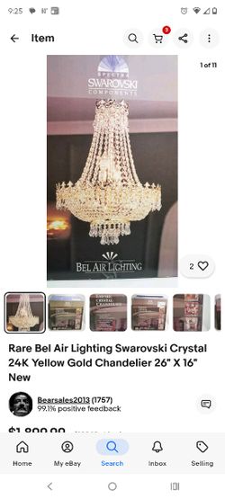 Swavorski Crystal Chandelier- Gold