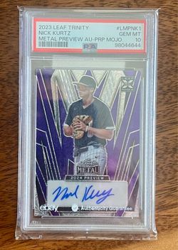 Nick Kurtz 2023 Leaf  Metal Preview Autographed PSA 10