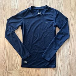 Boys Youth Large Nike Navy Long Sleeve Compression Shirt