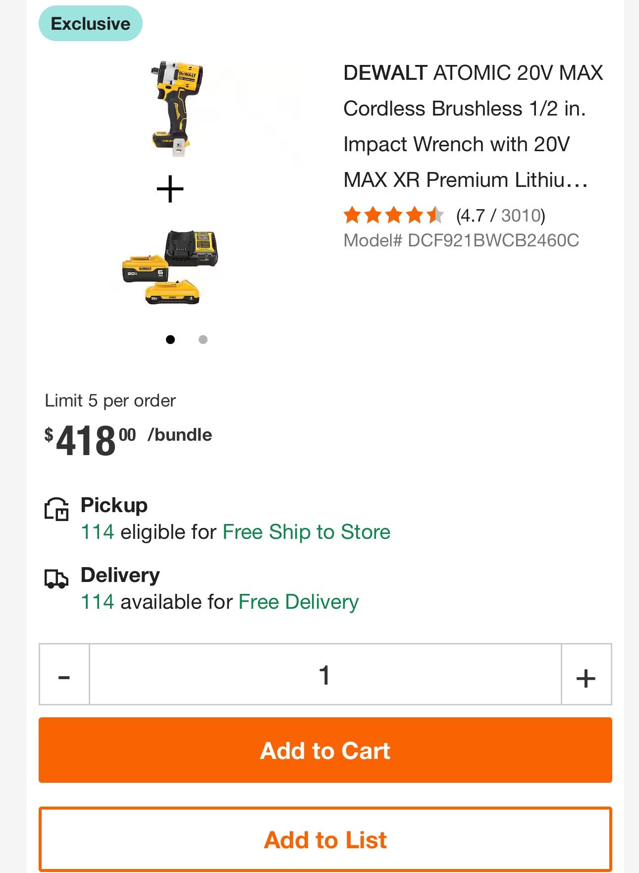 Dewalt 1/2 Inch Impact