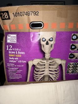 New 12 Ft Tall Skelly Skeleton Halloween Decoration 