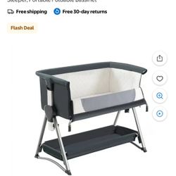 Baby Bassinet,Unisex Infant Rocking Crib, Newborn Beside Sleeper, Portable Foldable Bassinet