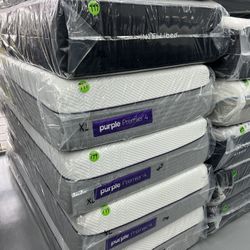 TWIN XL PURPLE PREMIER .4 MATTRESS & BOX SPRING BED SET