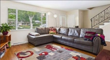 Large Steinhafels DuraBlend Leather Sectional - Dark Brown (Excellent Condition)