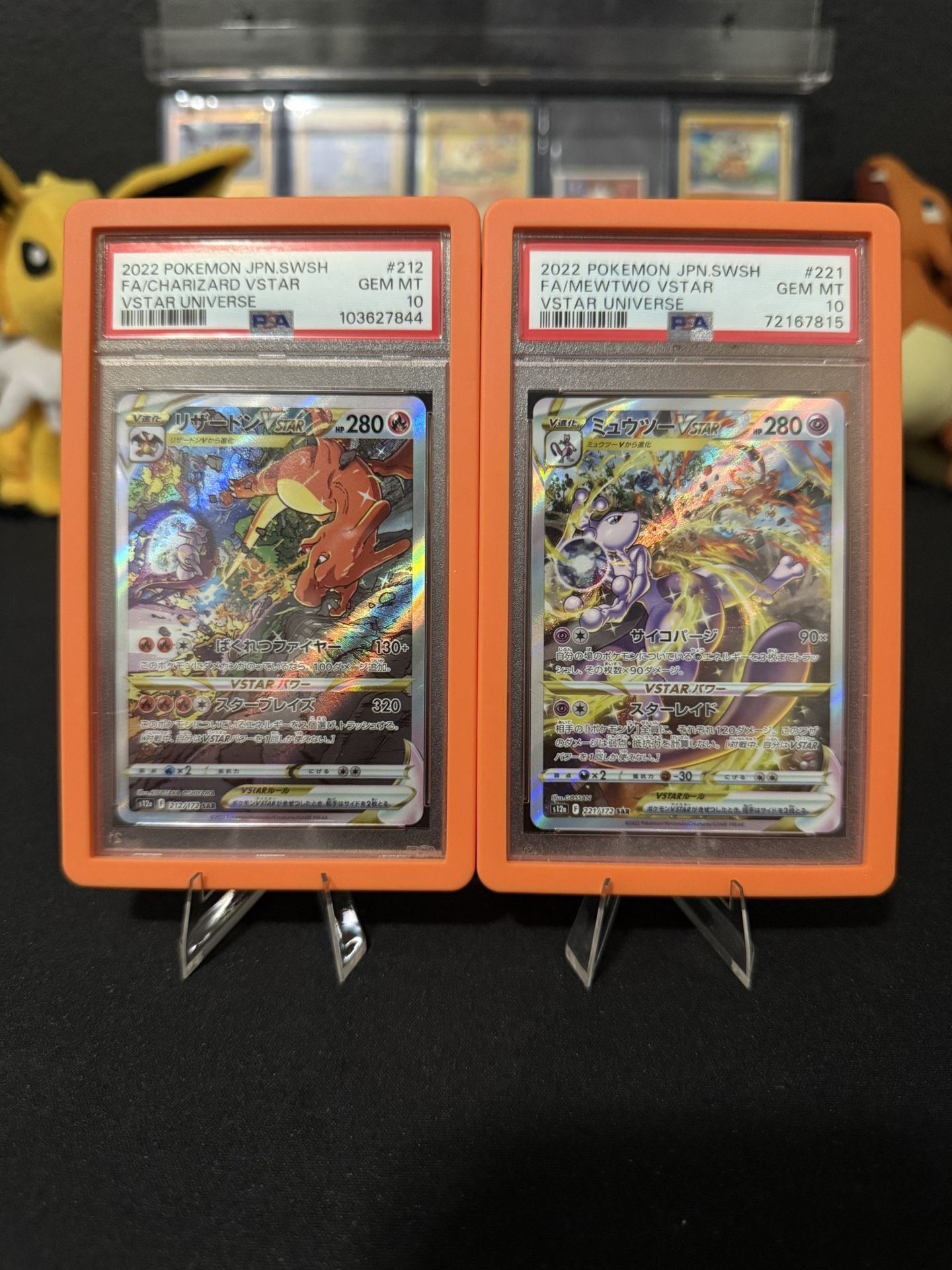 Pokemon Charizard VSTAR 212 & Mewtwo VSTAR 221 - PSA 10 Set