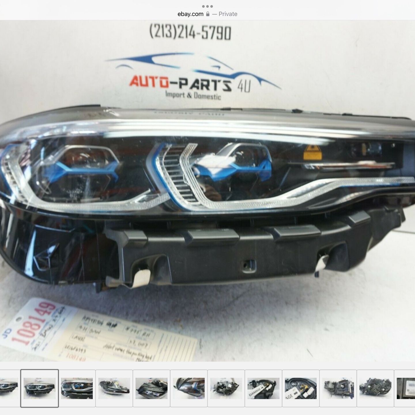 w/ damage 2019 - 2020 - 2021 BMW X7 G07 RIGHT PASSENGER LASER HEADLIGHT OEM JD108149