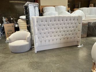 White Tufted Upholstered Headboard