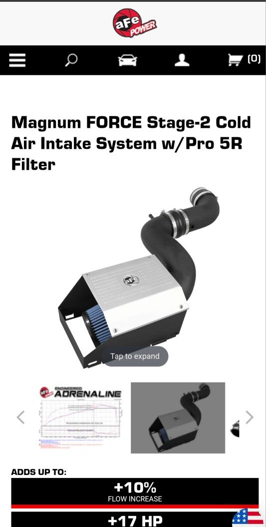 aFe POWER Magnum FORCE Stage-2 Cold Air Intake System w/Pro 5R Filter