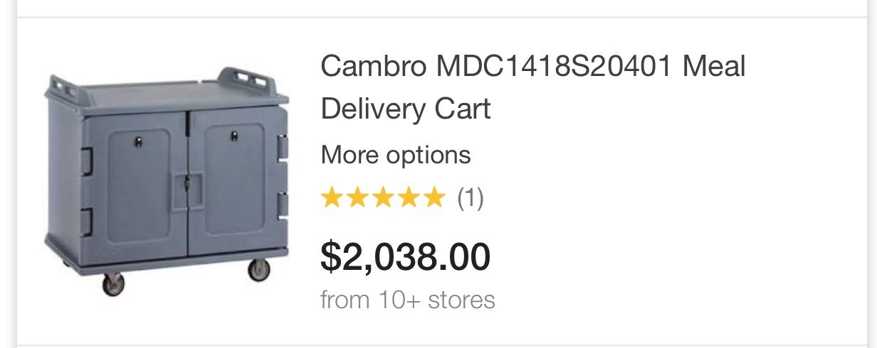 Cambridge insulated food cart