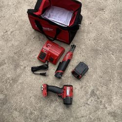 Milwaukee Impact 1/2” Drive And 3/8” Ratchet 