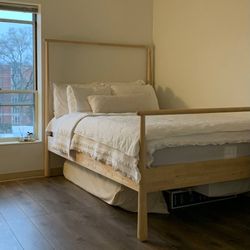 Queen Size Wooden Bed Frame – $50