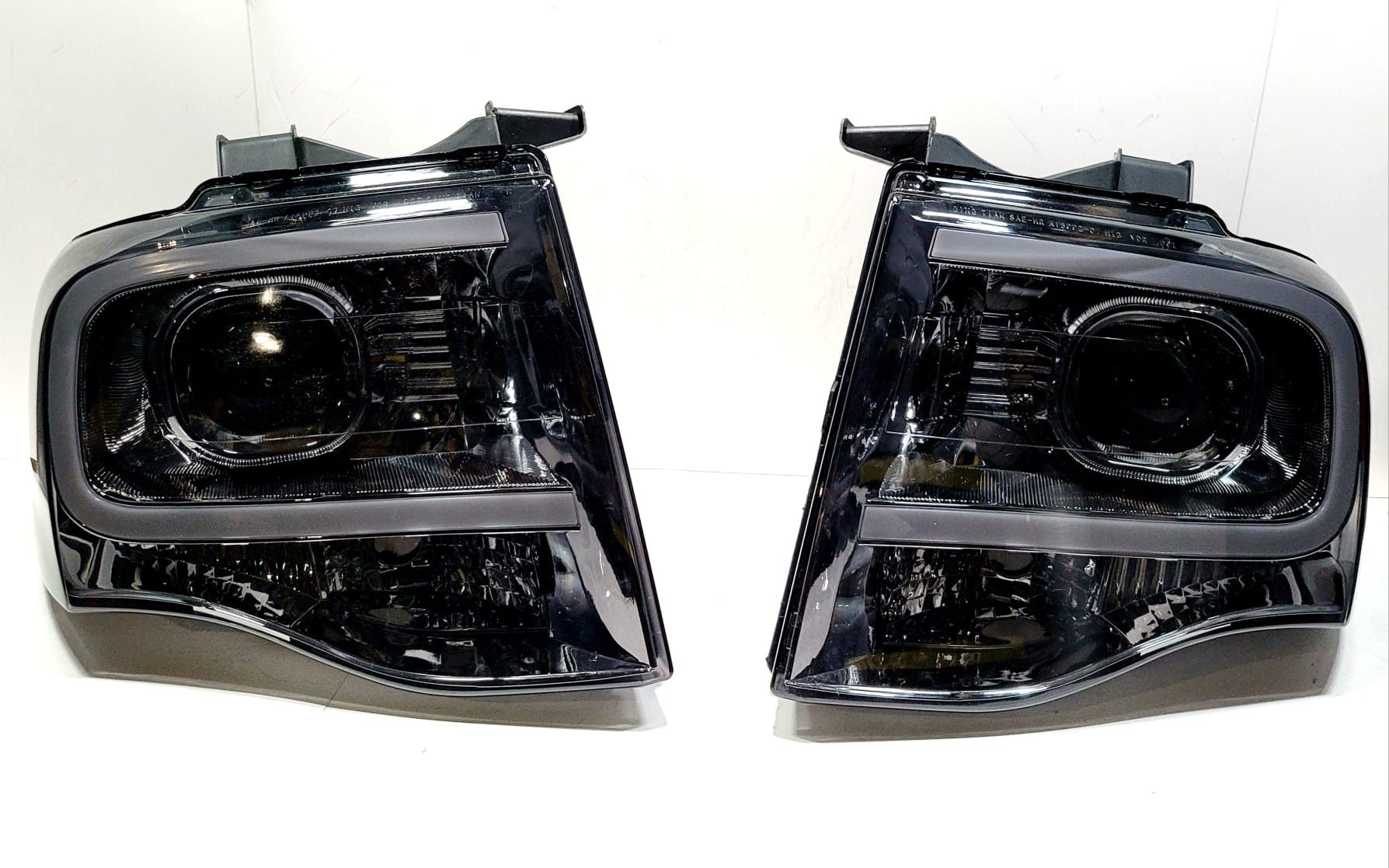 FOR 07-14 EXPEDITION U324 CHROME HOUSING  SMOKED HEADLIGHTS