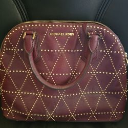 Michael Kors Wine Colors 100% Leather Handbag