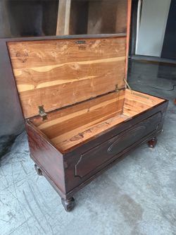 Antique Cedar Chest with Bun Feet