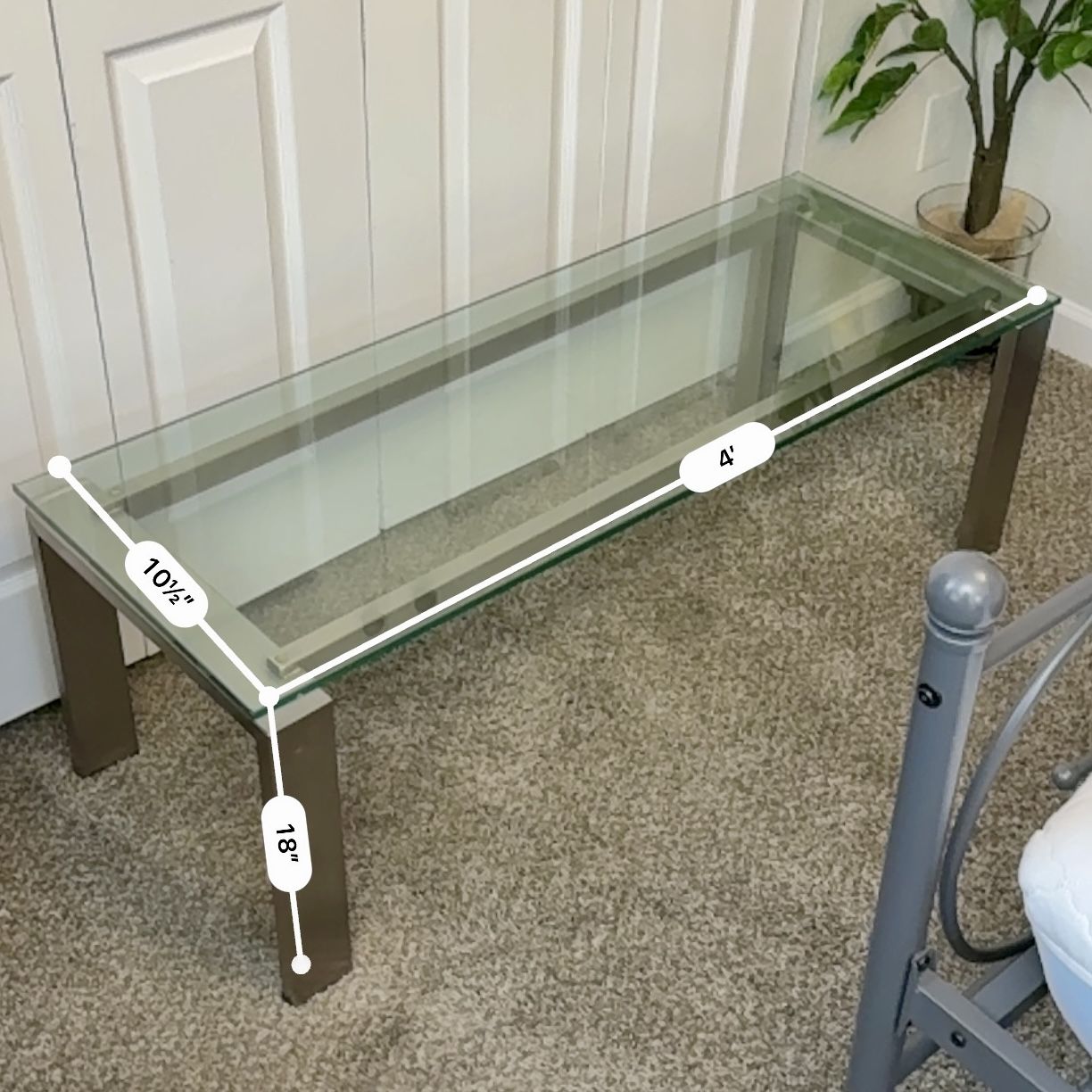 Metal and glass coffee table excellent condition!