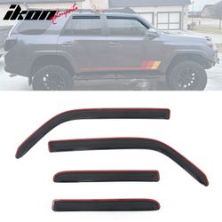 Fits 2010-2024 Toyota 4Runner Side Window Visor Somke Acrylic In-Channel Deflectors