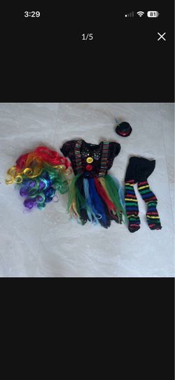Girls clown costume size small