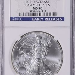 2011 $1 Silver Eagle Early Releases NGC MS-70