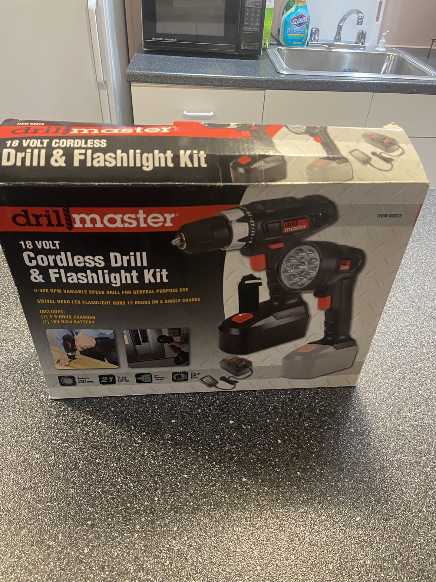 Drill master cordless drill and flashlight Kit 