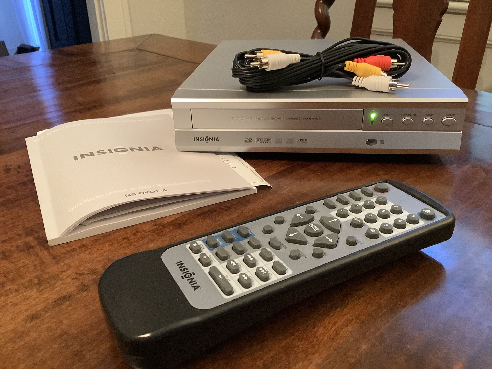 DVD Player with Remote, Cables & Instruction Book