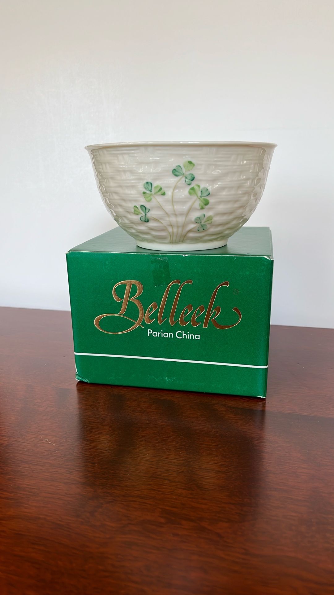 Belleek Shamrock China Small Bowl