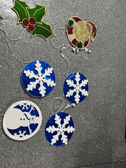 Christmas Window LED Display Decorations Santa Claus Snowman Snow Flake
