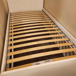 Twin White Wood Bed frame 