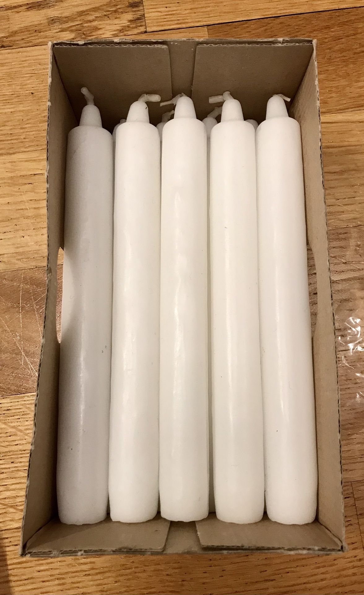 NEW IKEA 14 pcs HUSHALL Unscented White Chandelier Pillar Candles