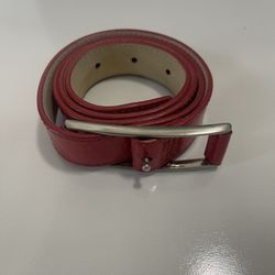 Cole Haan Red Patent Leather Belt - Size S - Slim Statement Piece