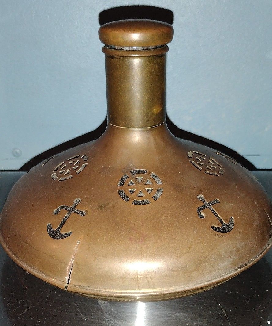 Vintage Swedish Brass Ship Decanter
