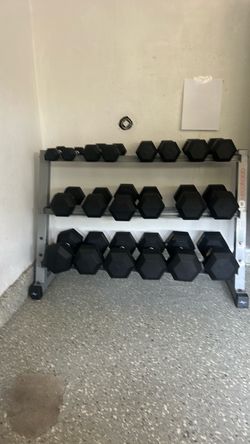 Dumbbell Set with rack plus bench